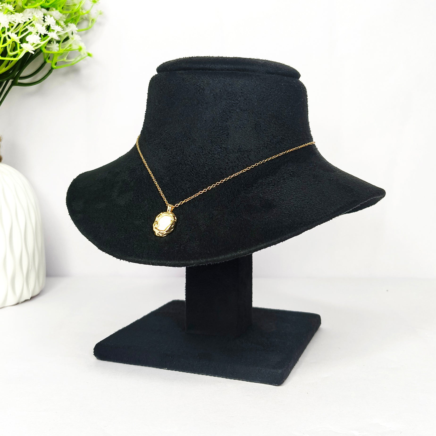 Ivory Halo Oval Necklace