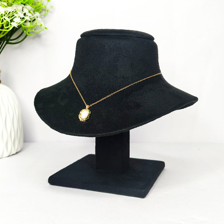 Ivory Halo Oval Necklace