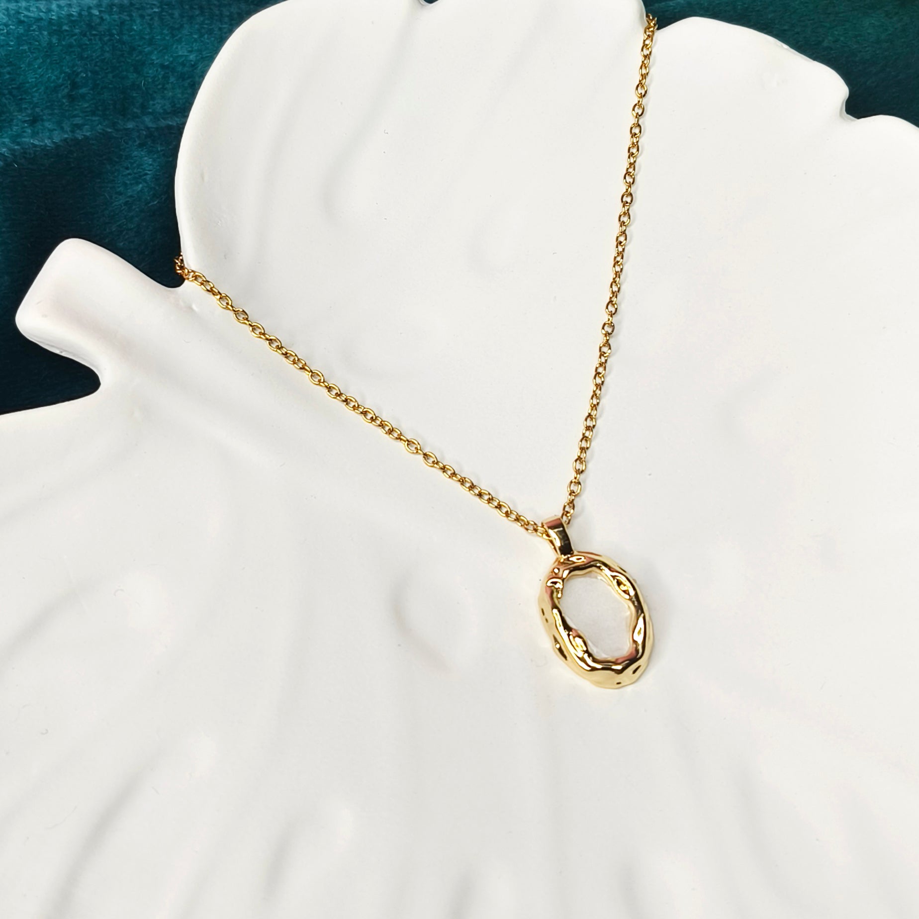 Ivory Halo Oval Necklace