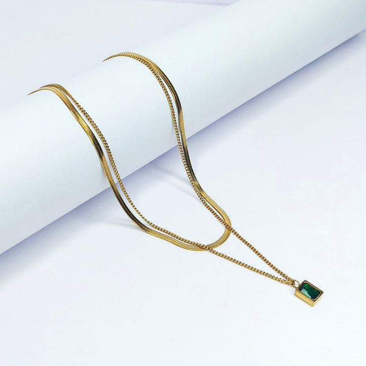 Emerald Luxe Double-Layer Necklace