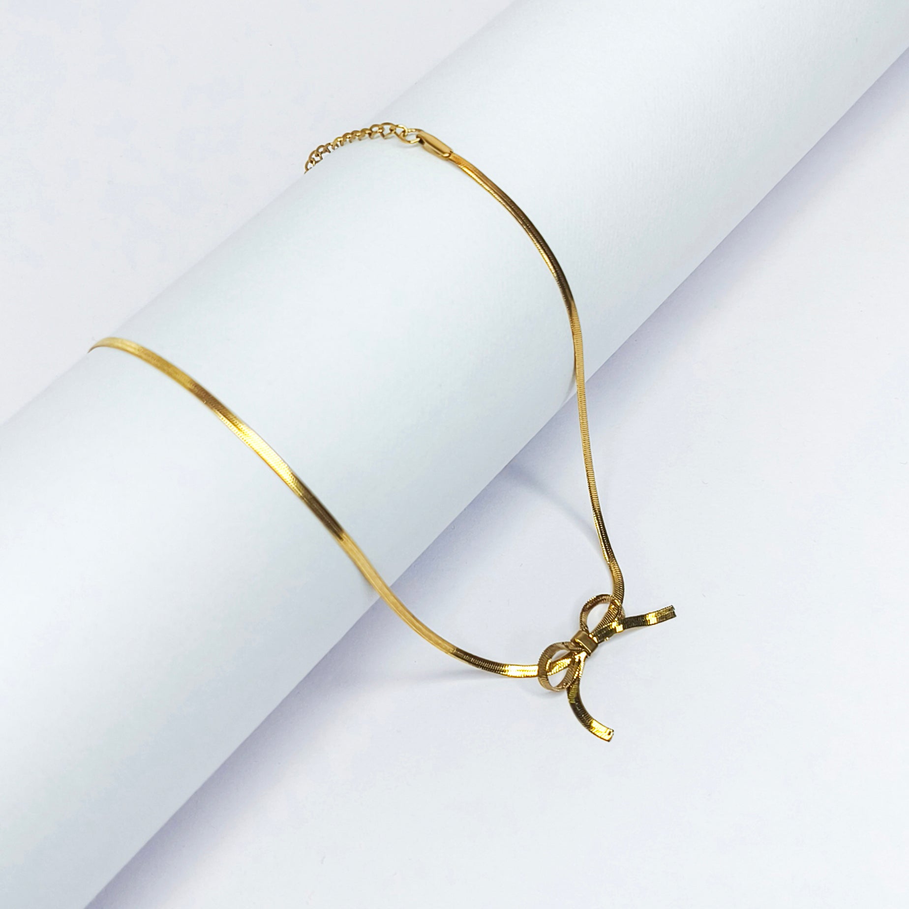 Golden Bowline Charm Necklace