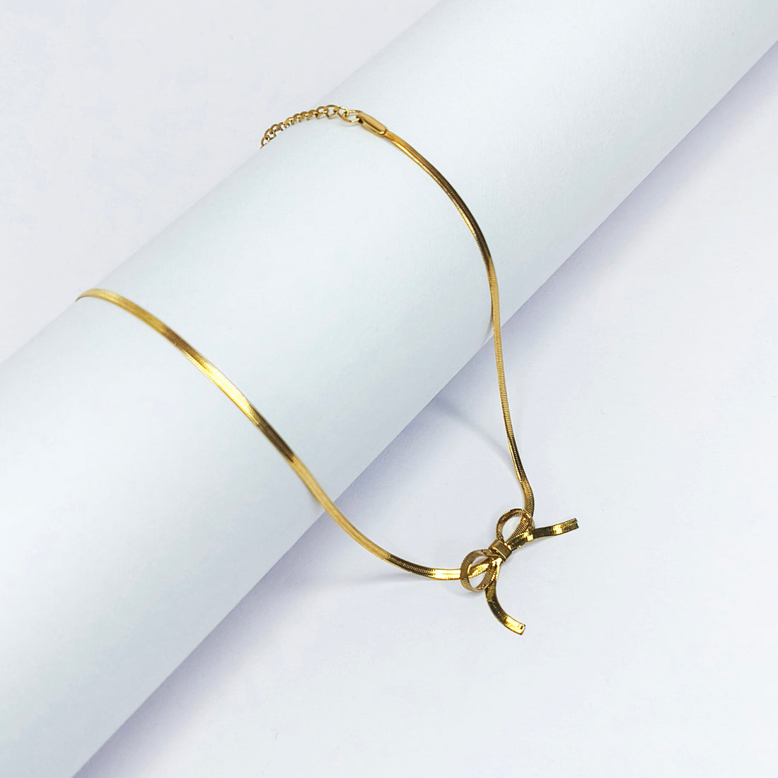 Golden Bowline Charm Necklace