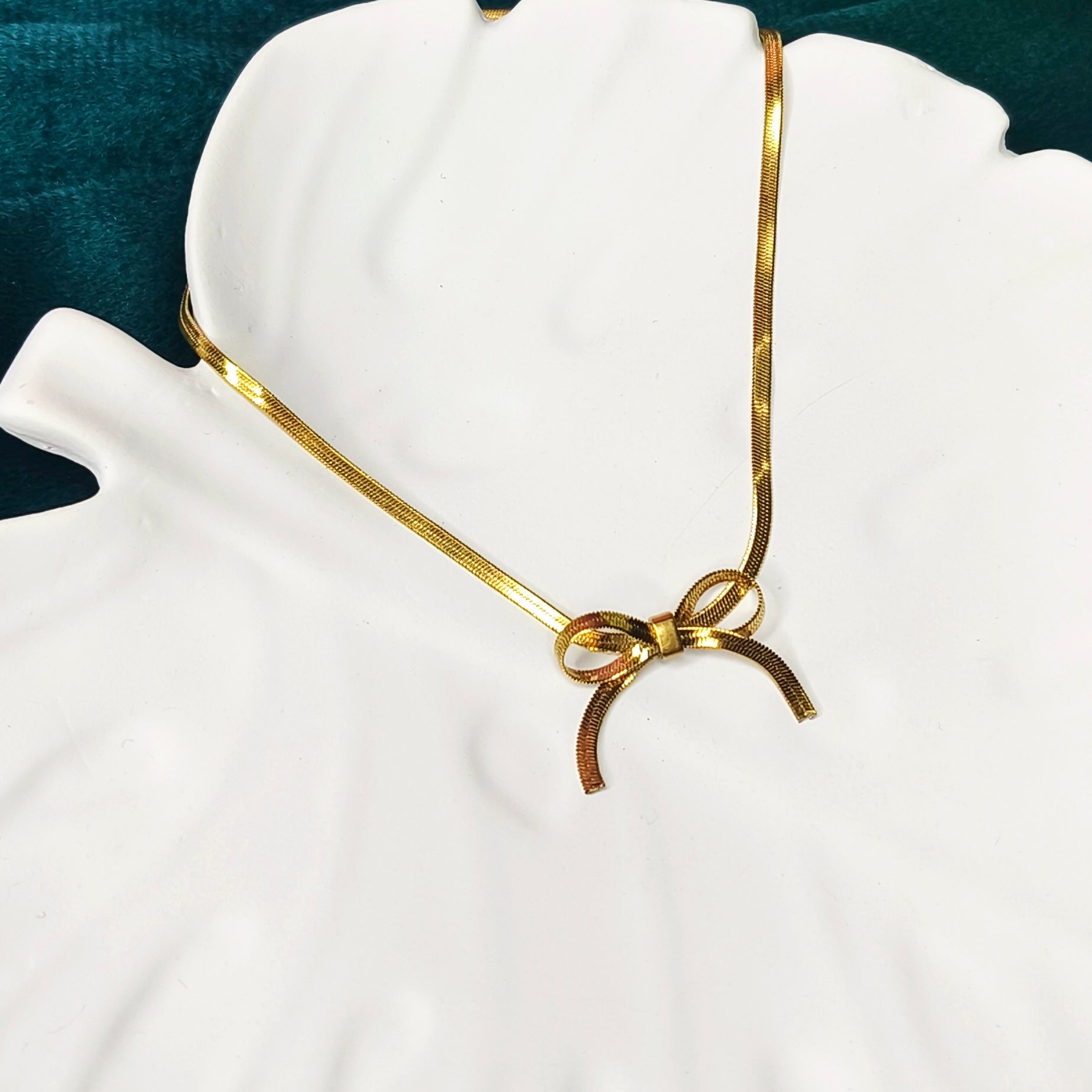 Golden Bowline Charm Necklace