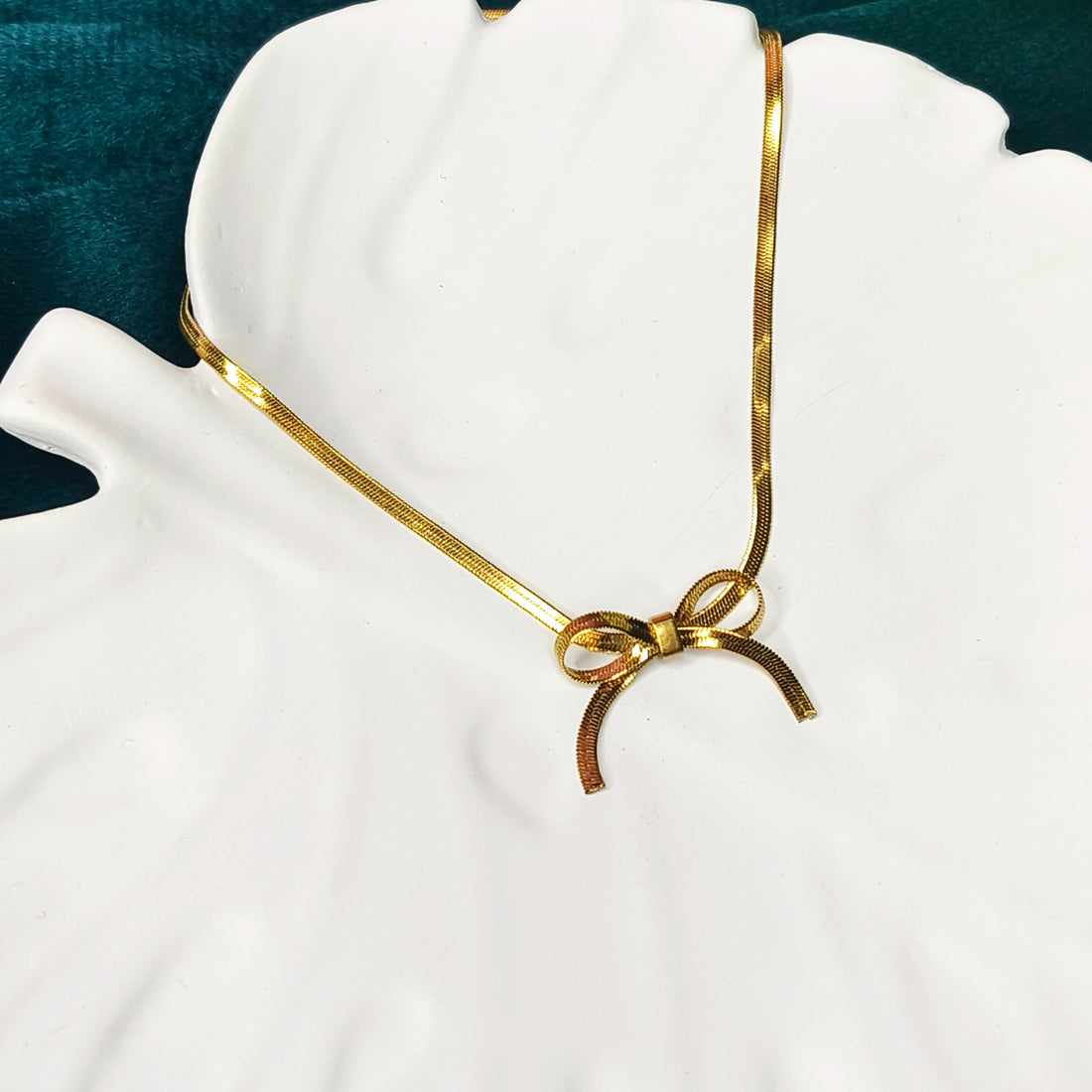 Golden Bowline Charm Necklace