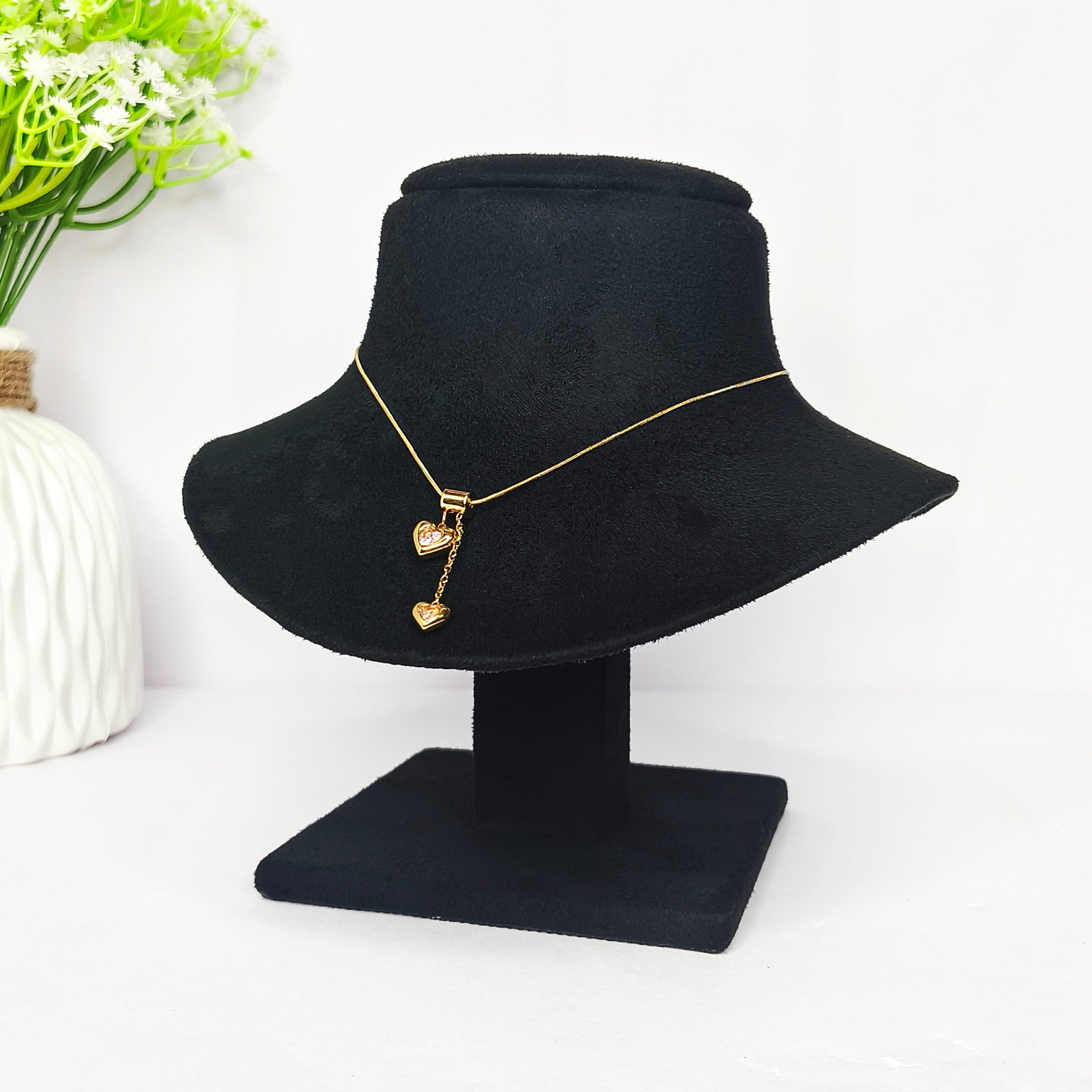 Rosy Heart Drop Necklace