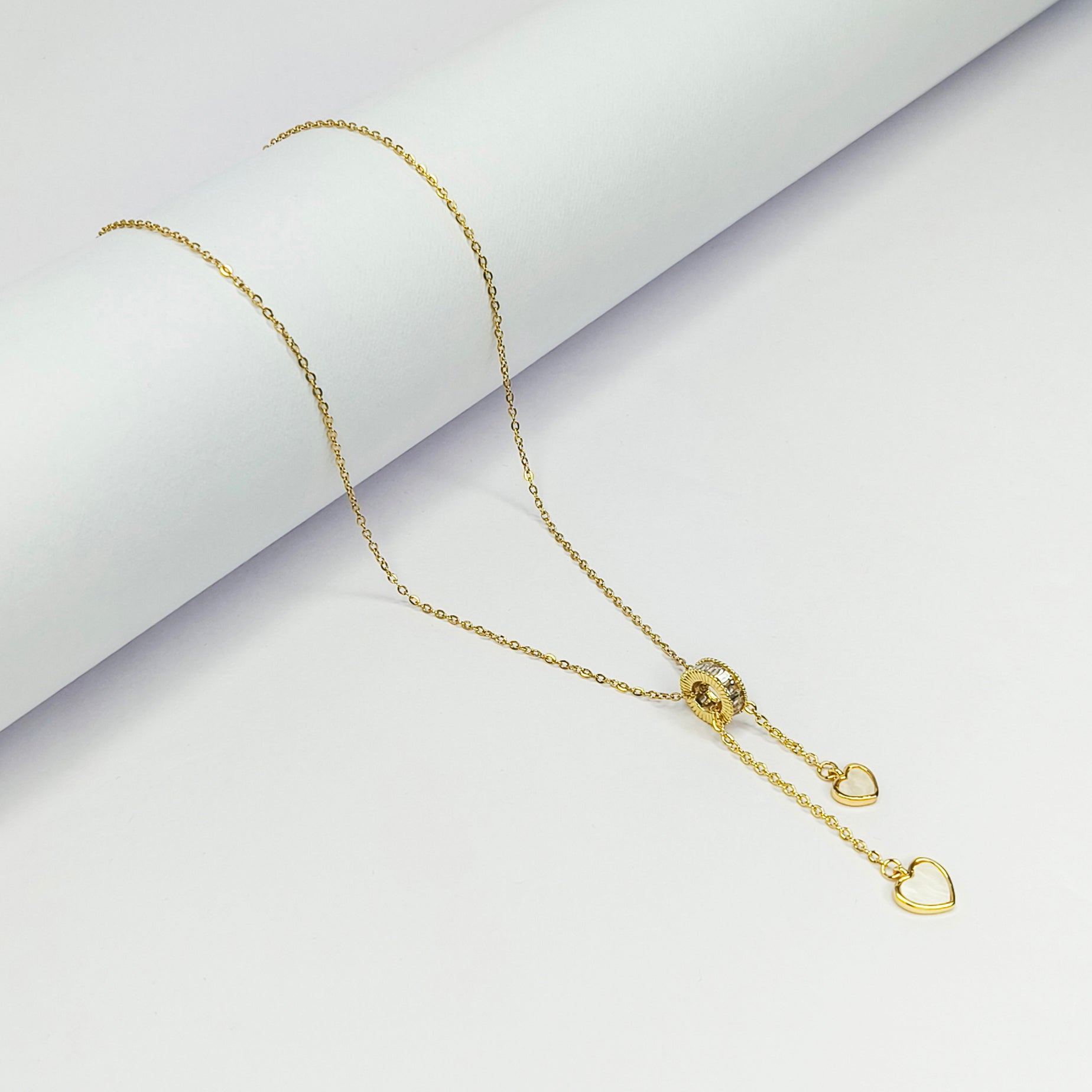 Pearl Heart Cascade Necklace