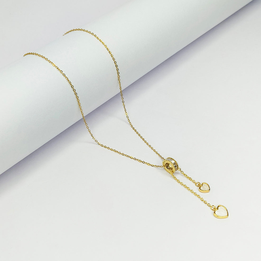 Pearl Heart Cascade Necklace