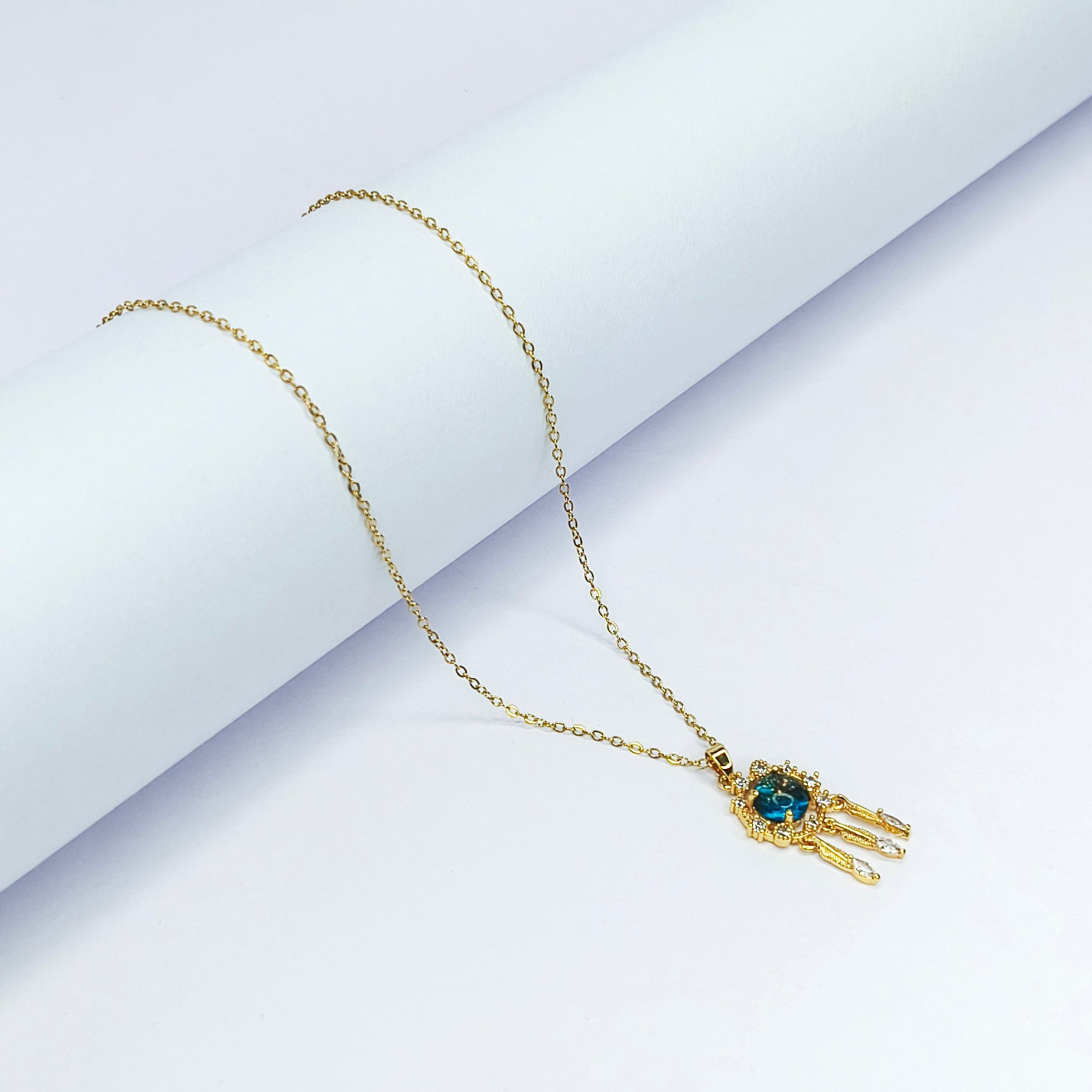 Blue Aura Dreamcatcher Necklace