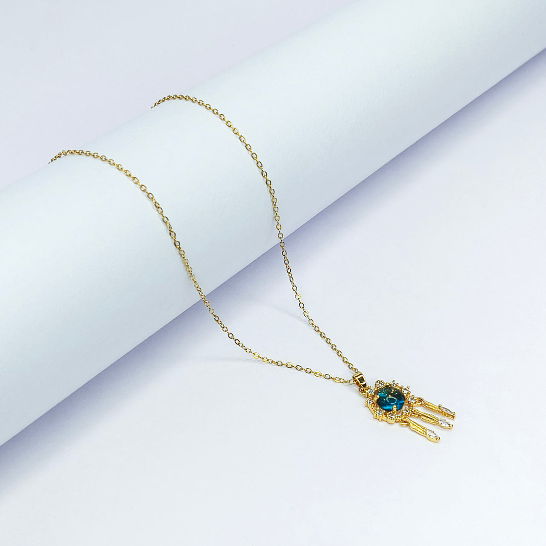 Blue Aura Dreamcatcher Necklace