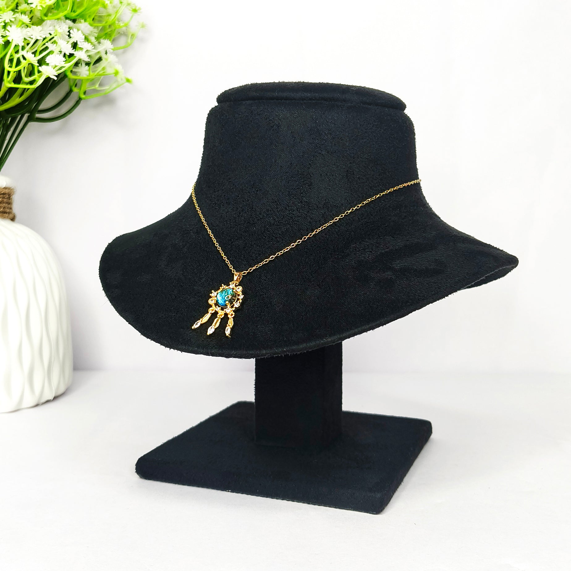 Blue Aura Dreamcatcher Necklace
