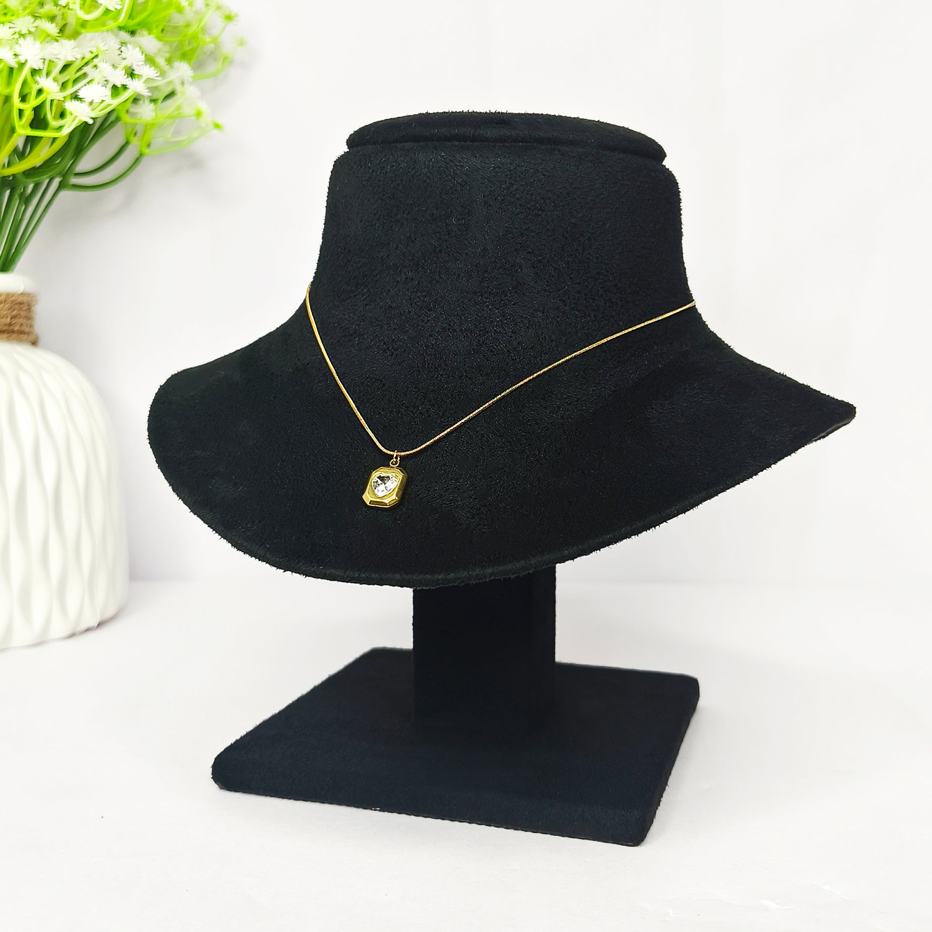 Golden Hexa Crystal Necklace