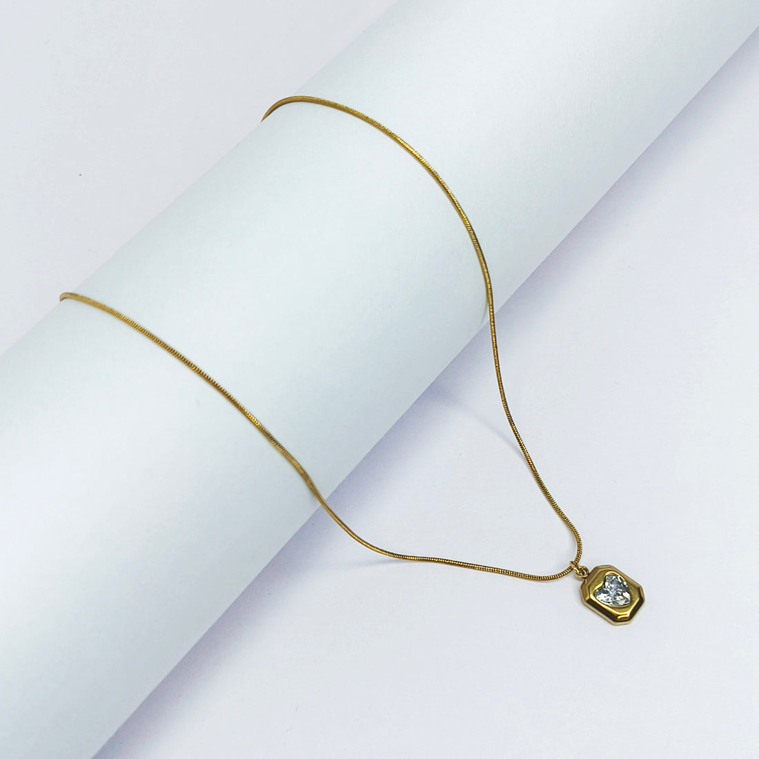 Golden Hexa Crystal Necklace