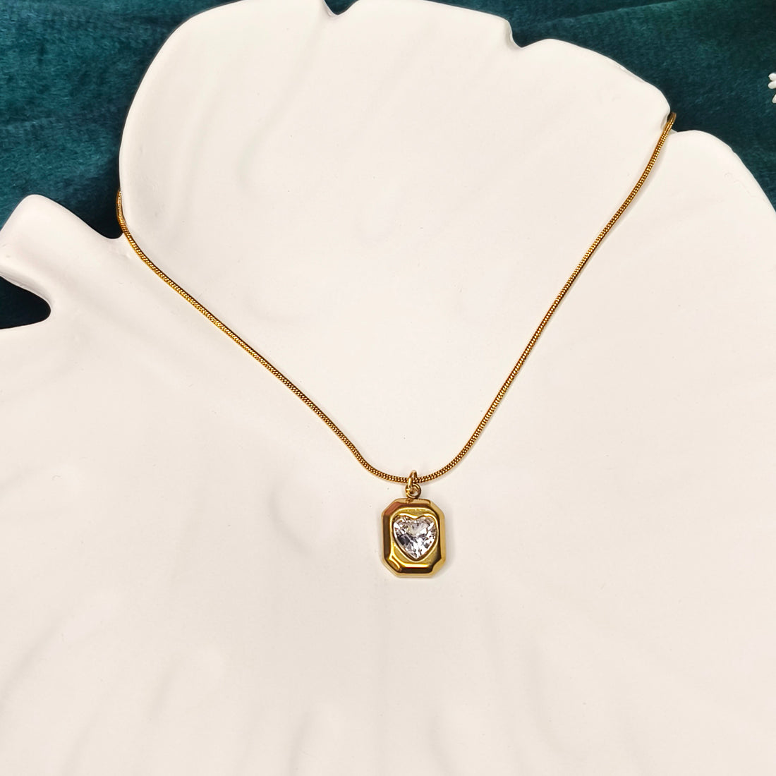 Golden Hexa Crystal Necklace