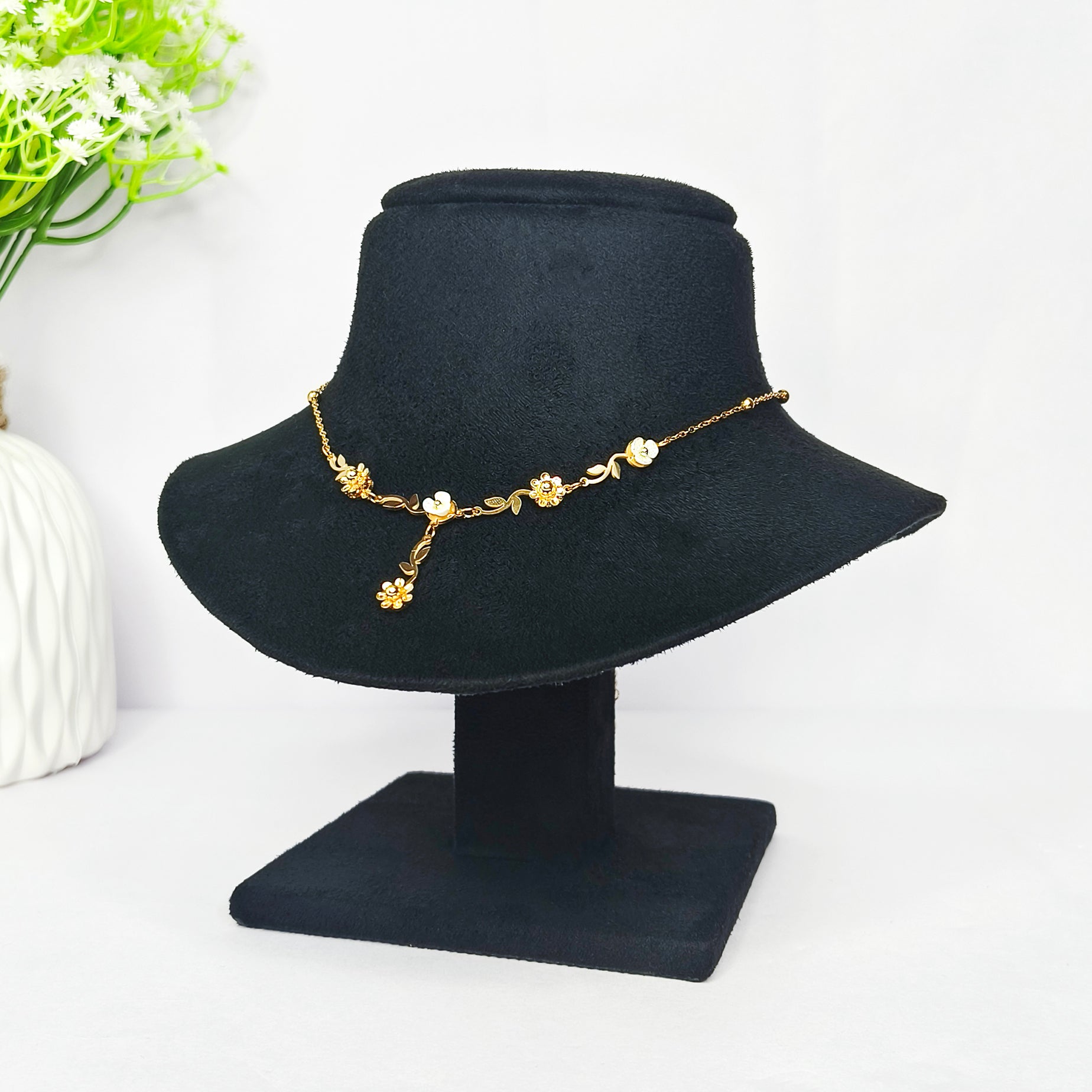 Floral Vine Drop Necklace