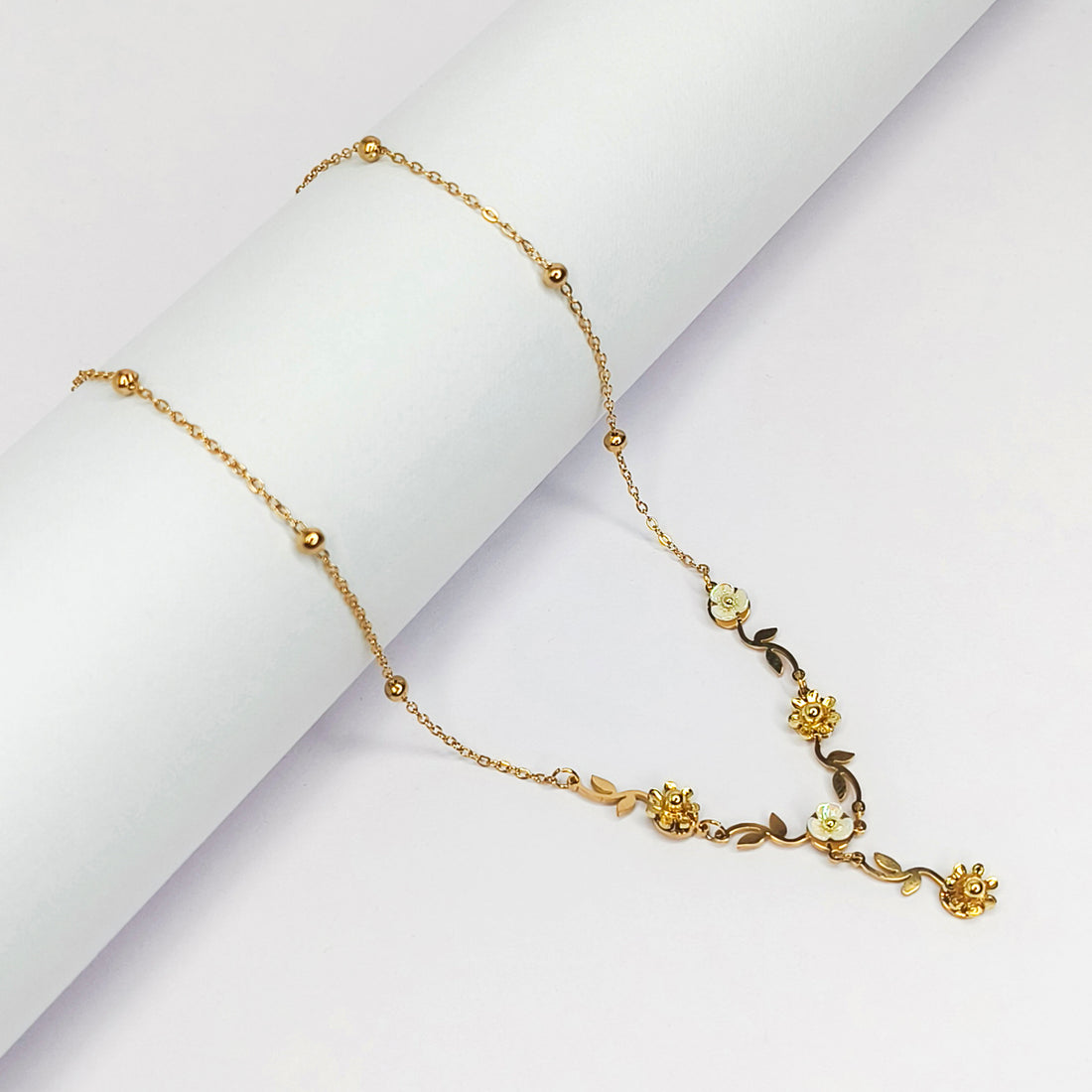 Floral Vine Drop Necklace