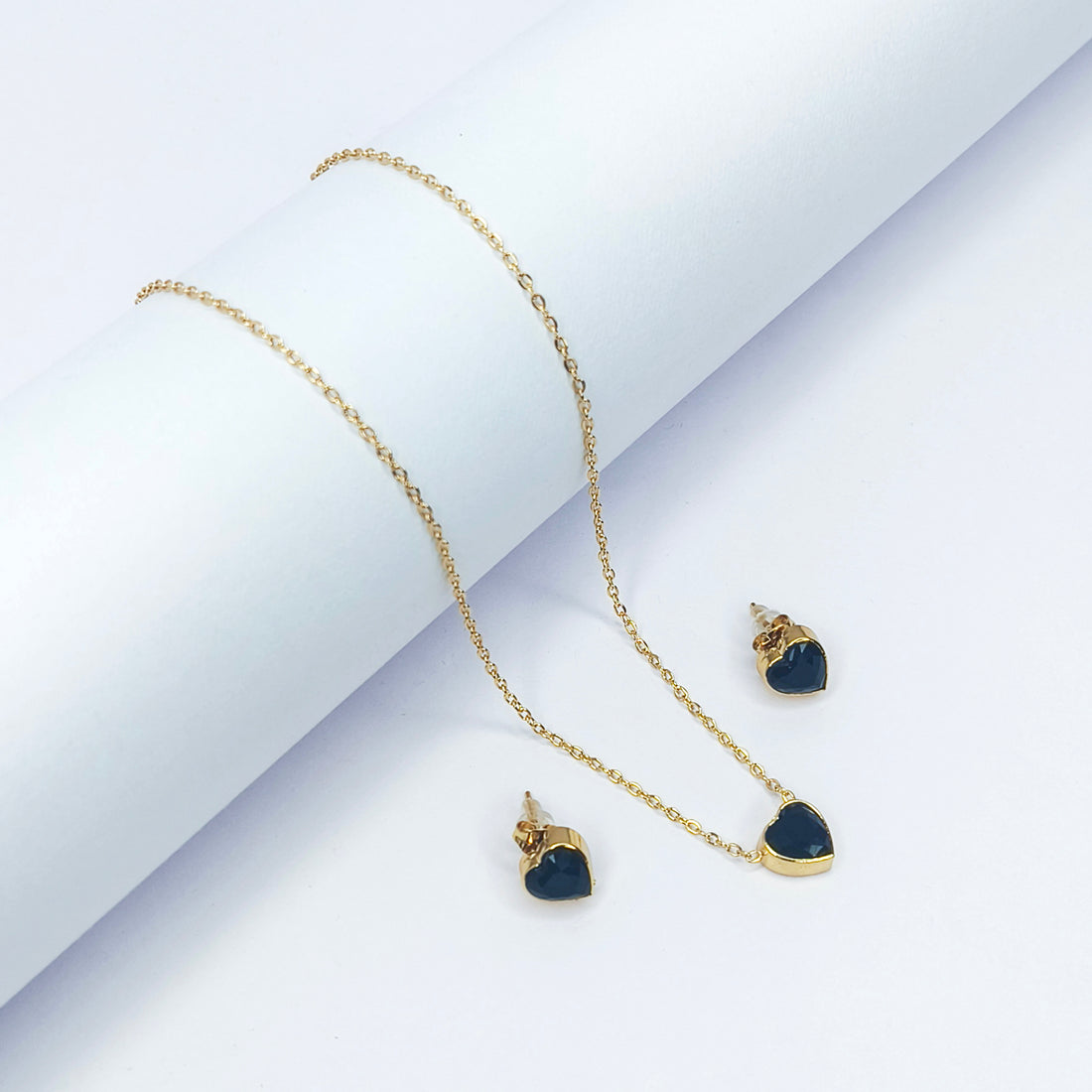 Black Royale Heart Necklace Set