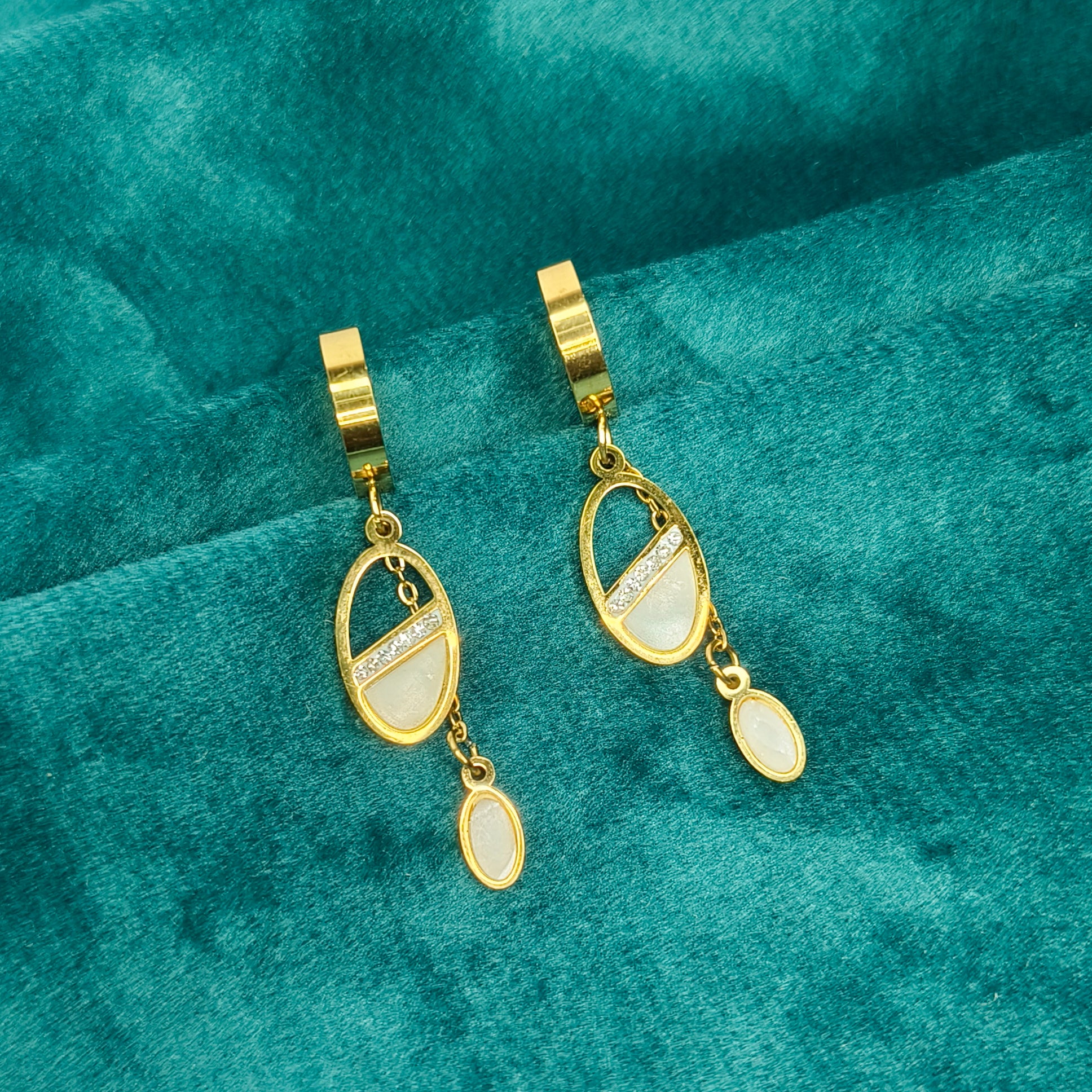 Ivory Luxe Oval Drop Earrings