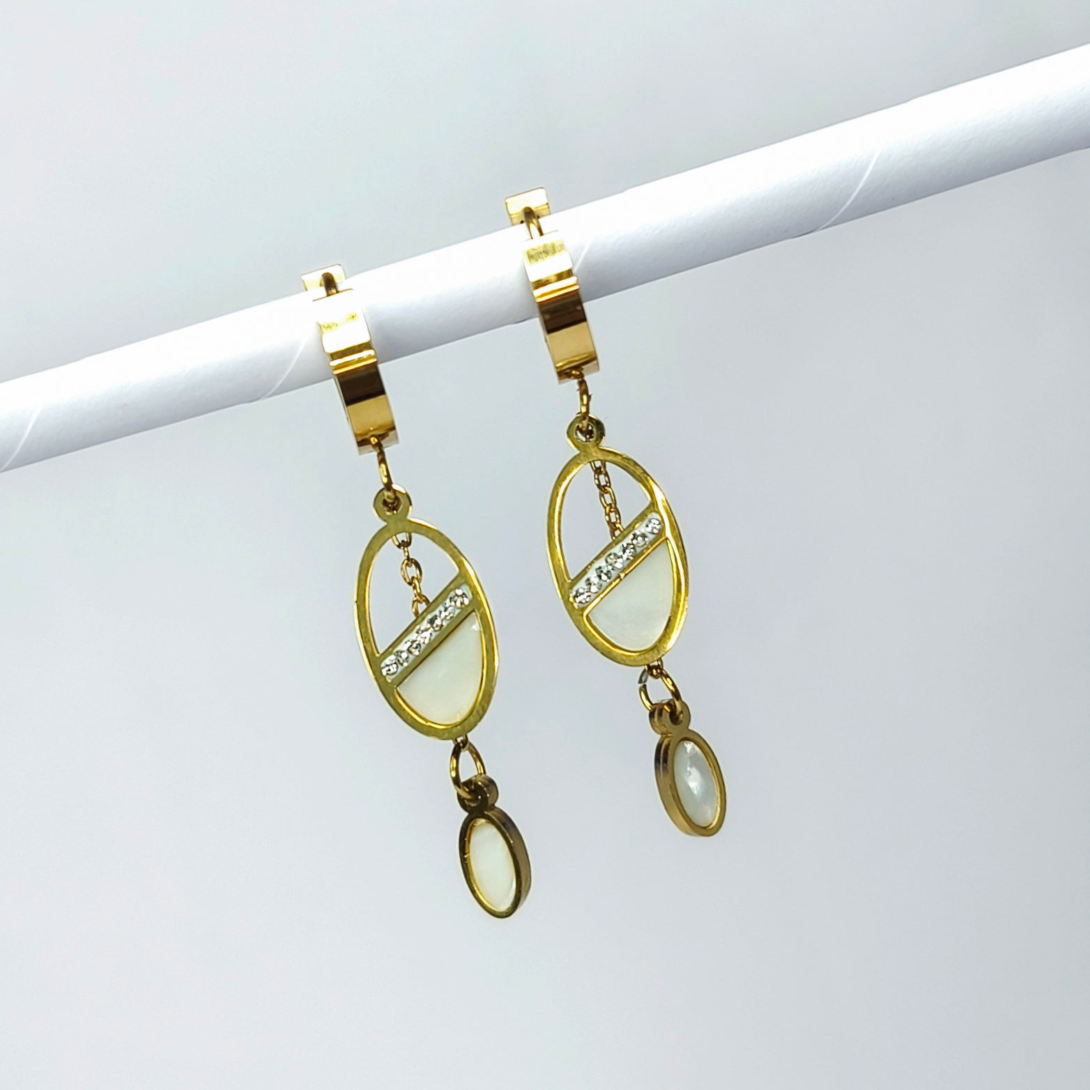 Ivory Luxe Oval Drop Earrings