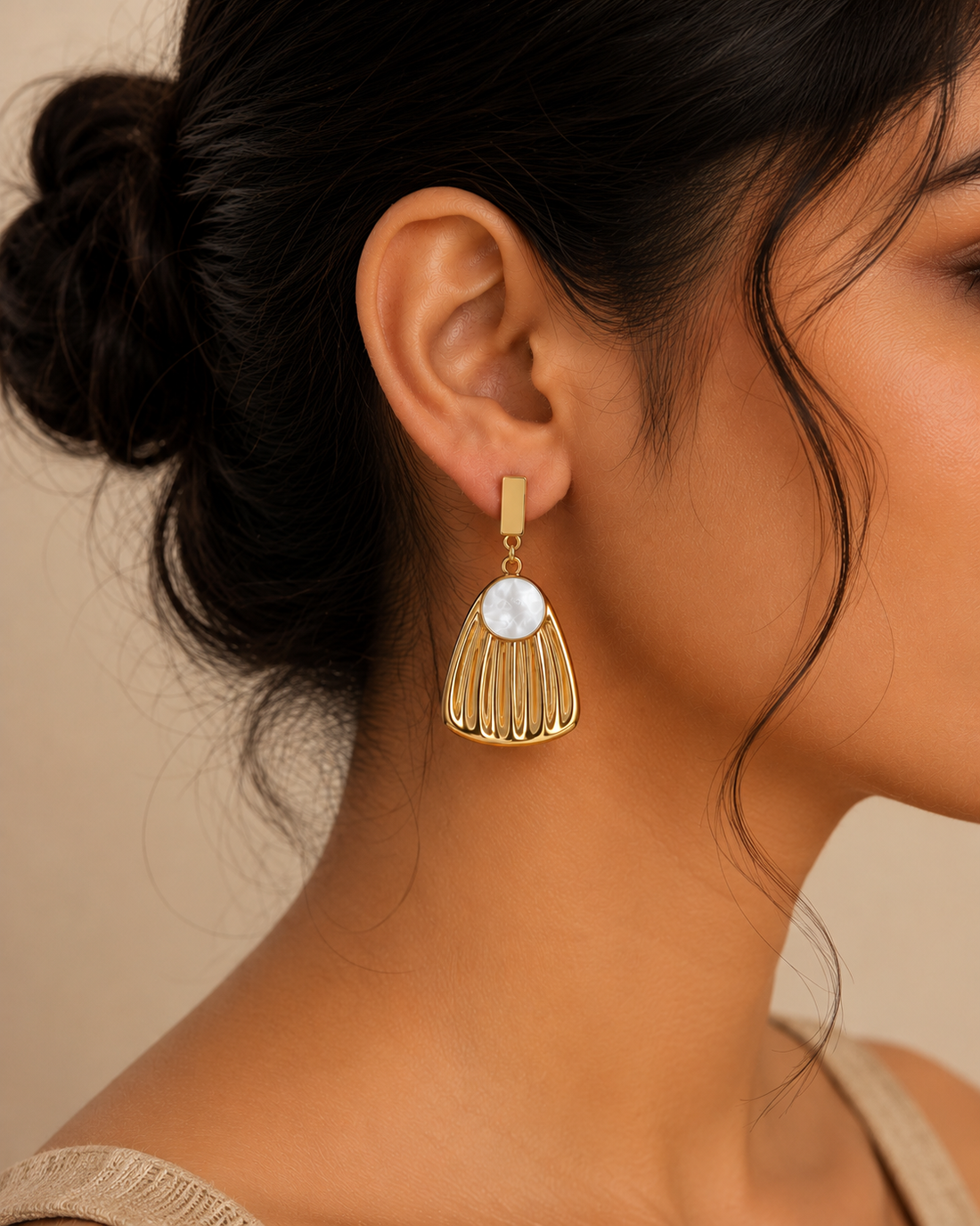 Ivory Glow Statement Earrings