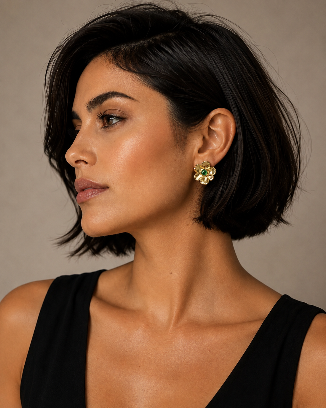 Emerald Blossom Petal Studs