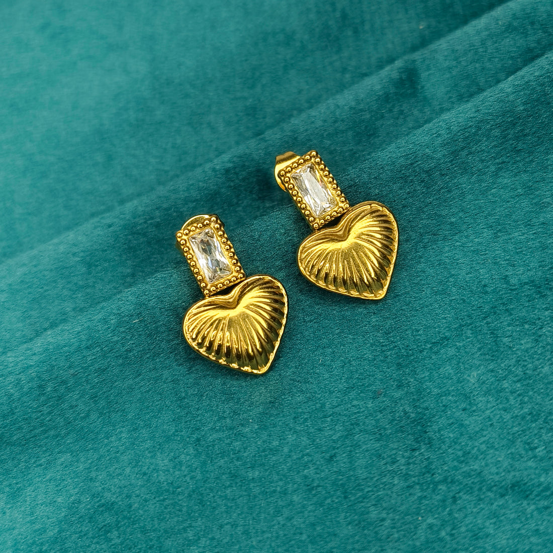 Golden Heart Radiance Crystal Studs