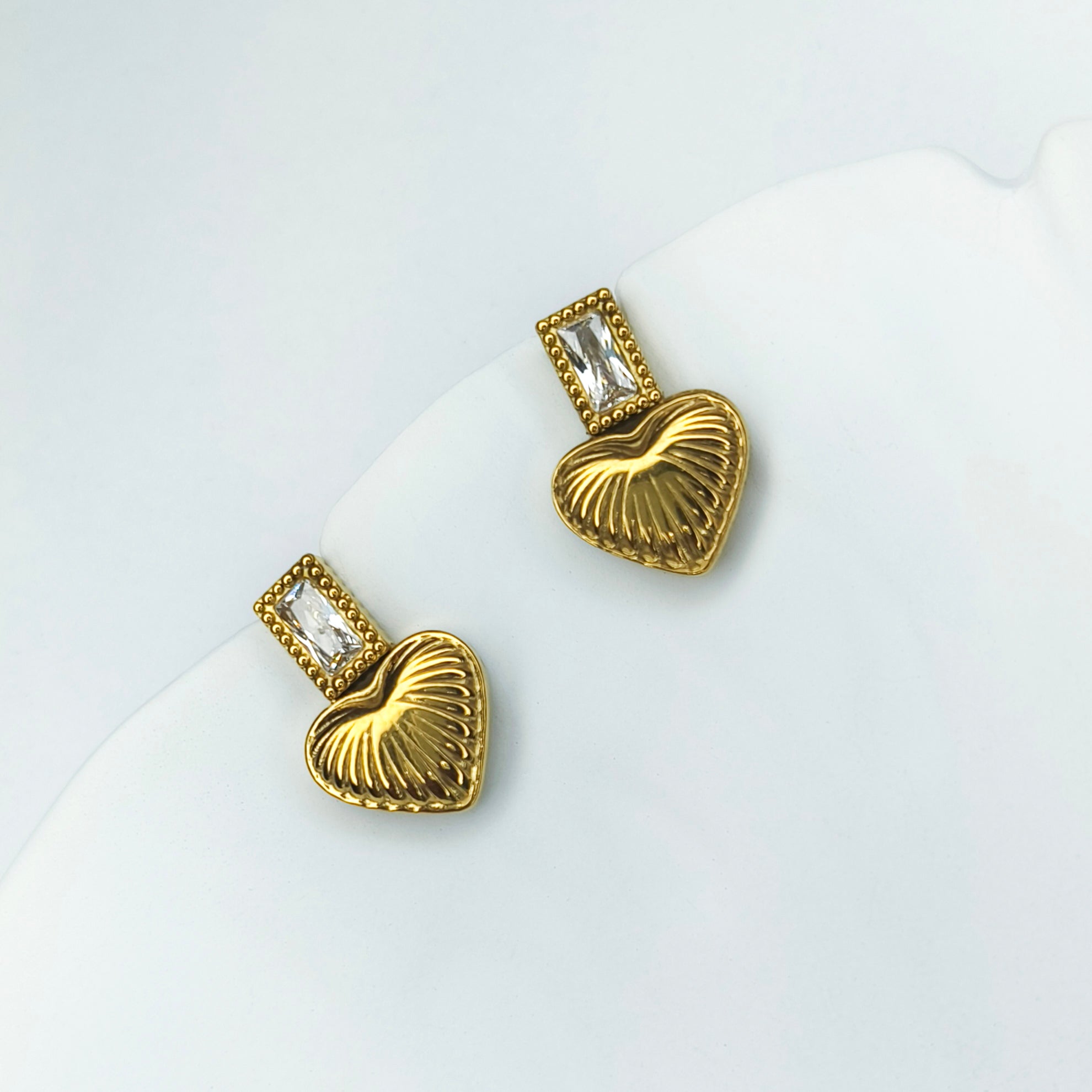 Golden Heart Radiance Crystal Studs