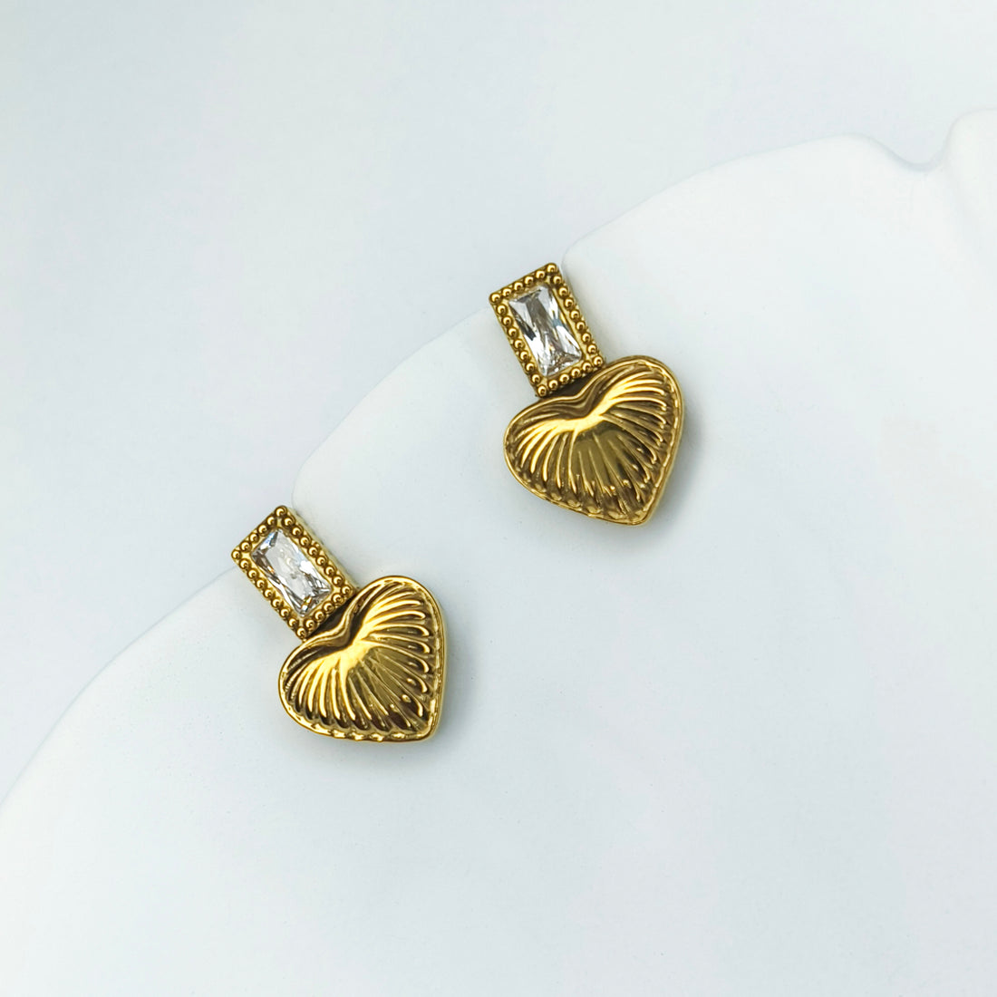 Golden Heart Radiance Crystal Studs