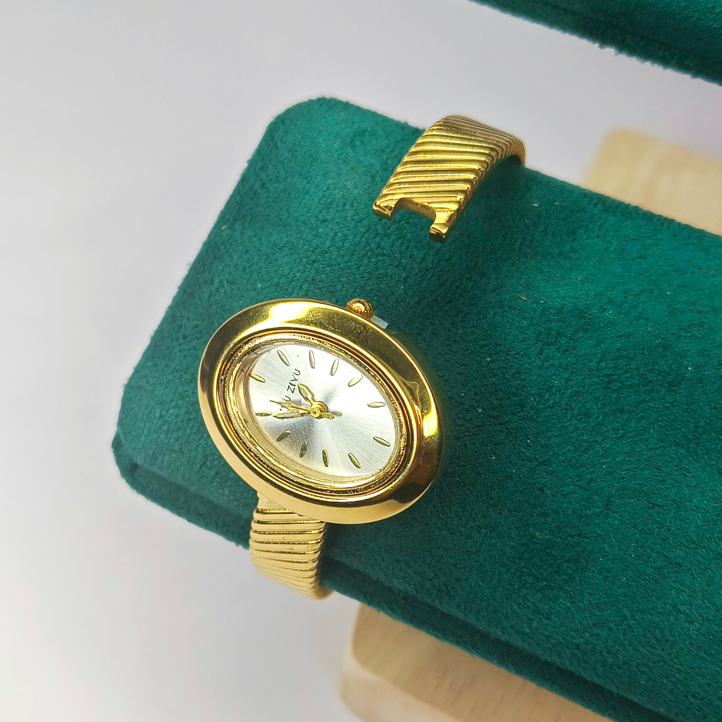 Gold Ribbed Bracelet Watch