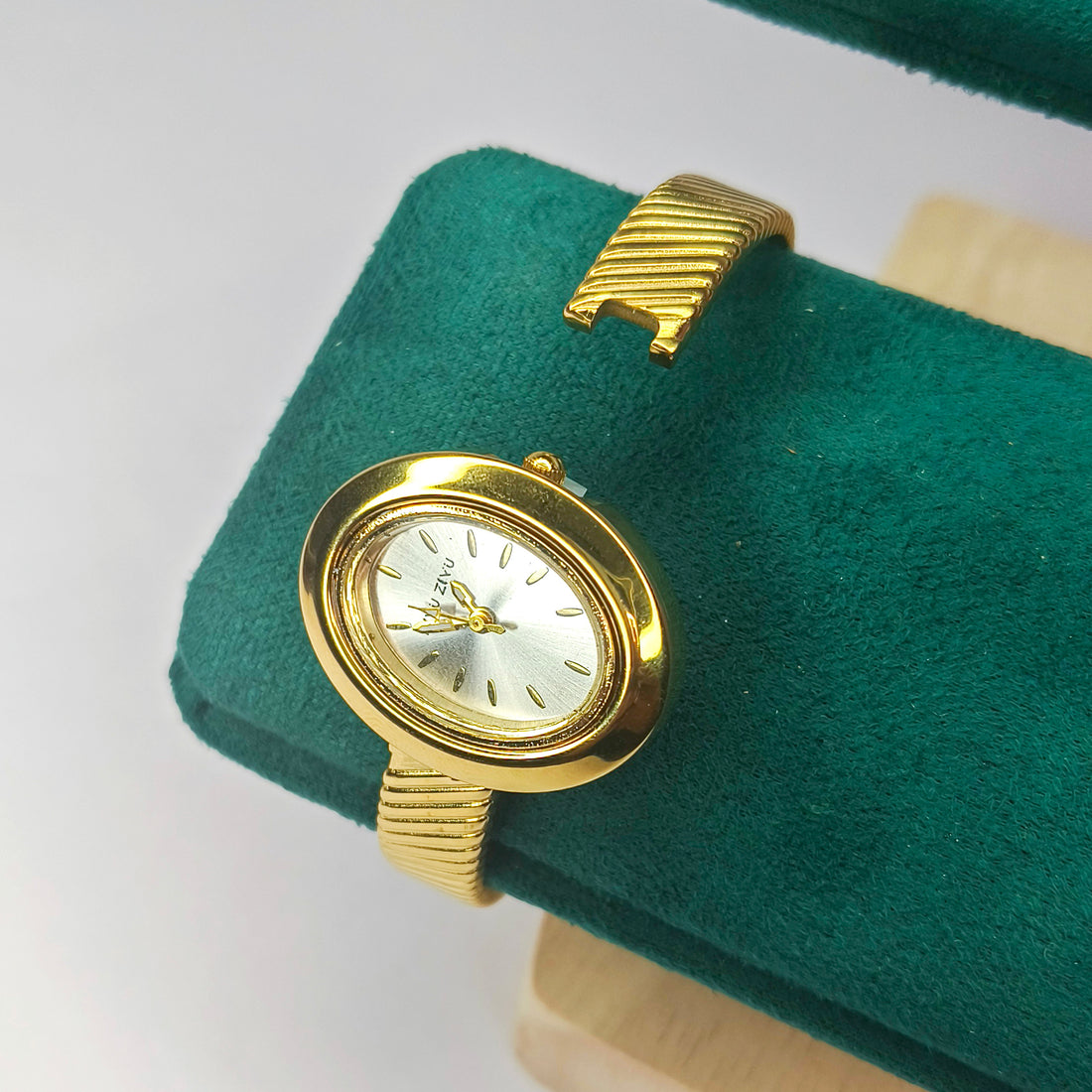 Gold Ribbed Bracelet Watch