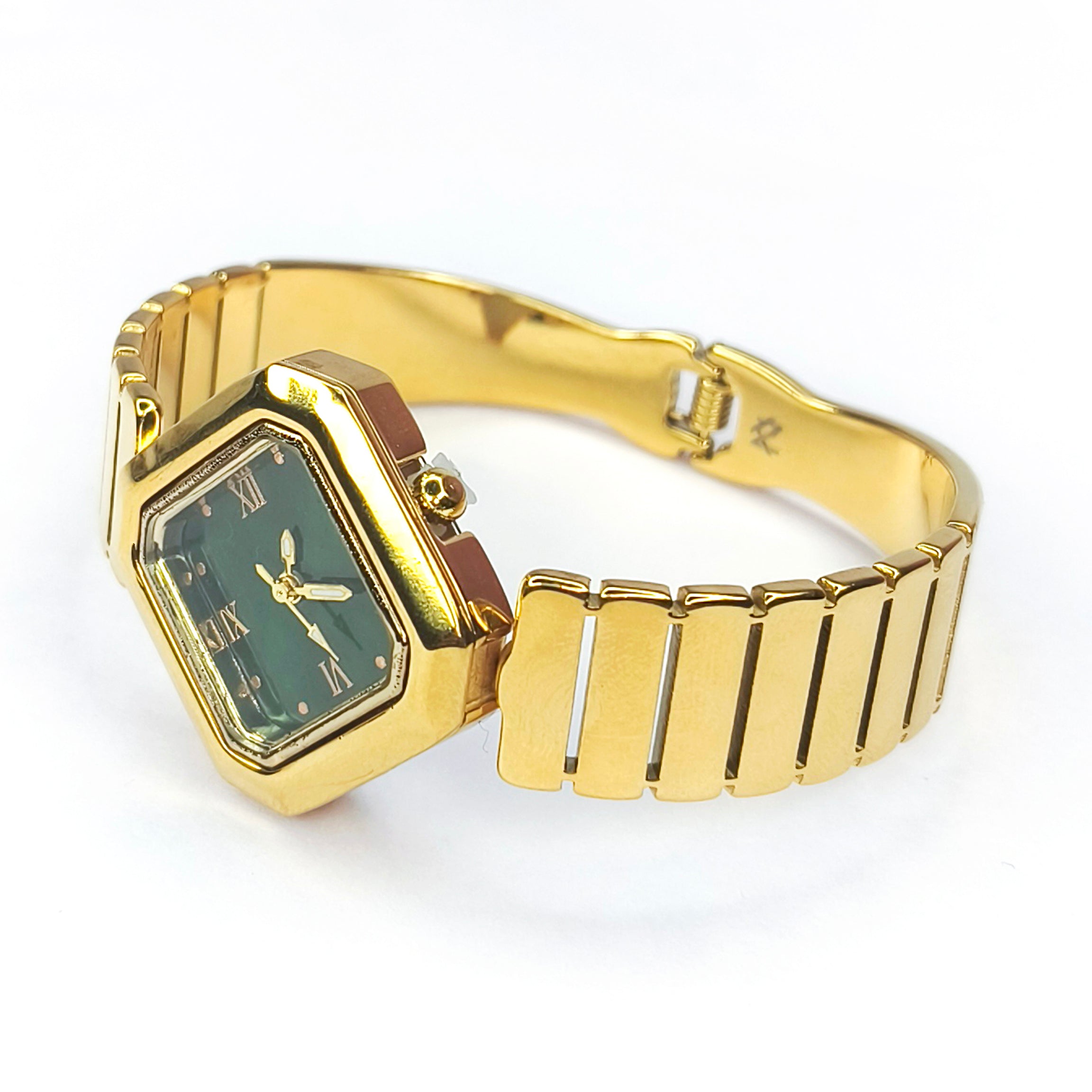 Green Roman Dial Gold Bracelet Watch
