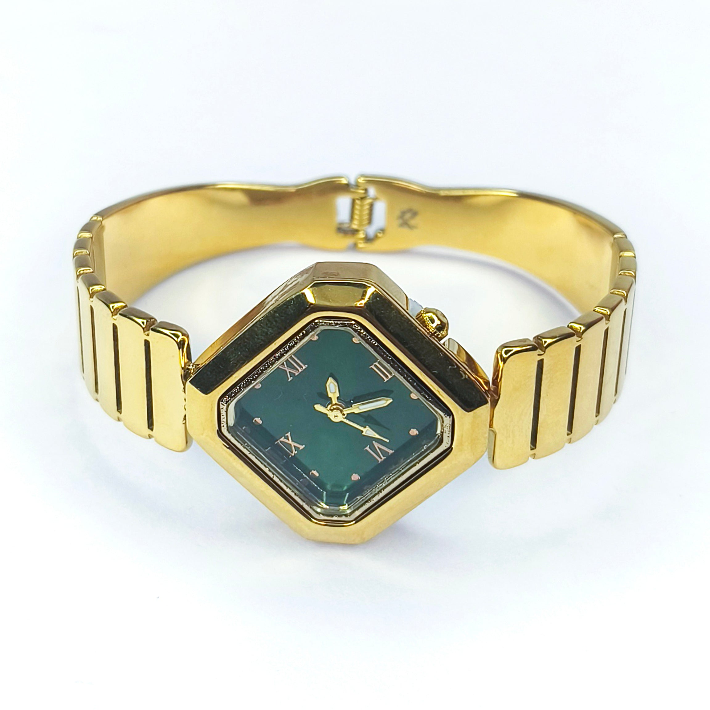 Green Roman Dial Gold Bracelet Watch