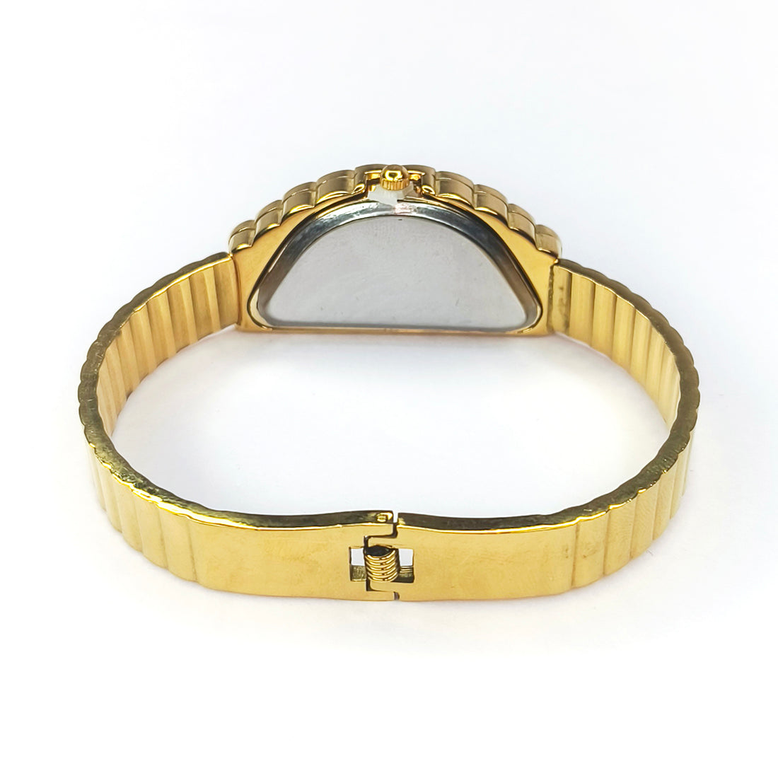 Gold Ribbed Oval Dial Bracelet Watch