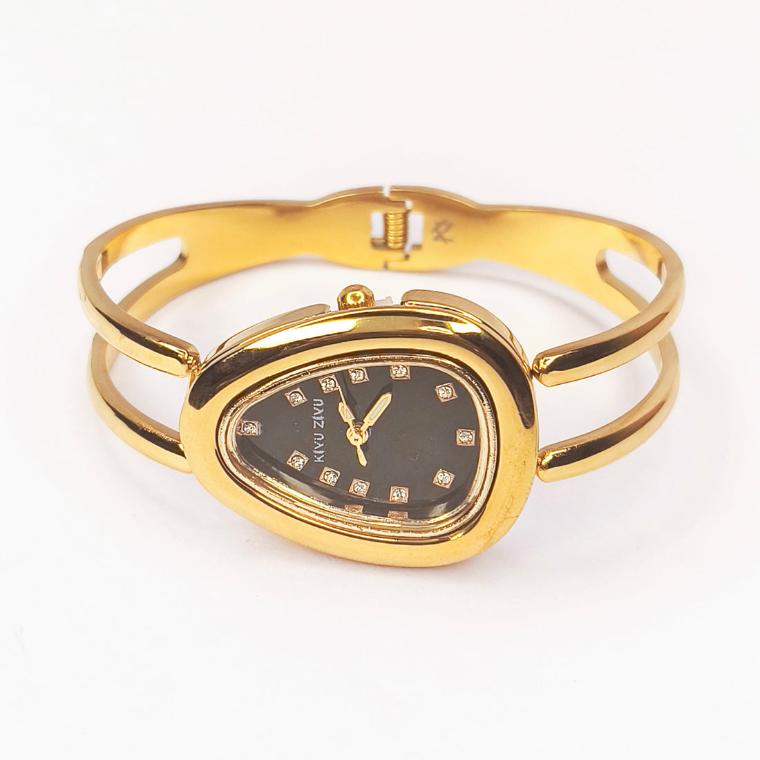 Emerald Spark Gold Cuff Bracelet Watch
