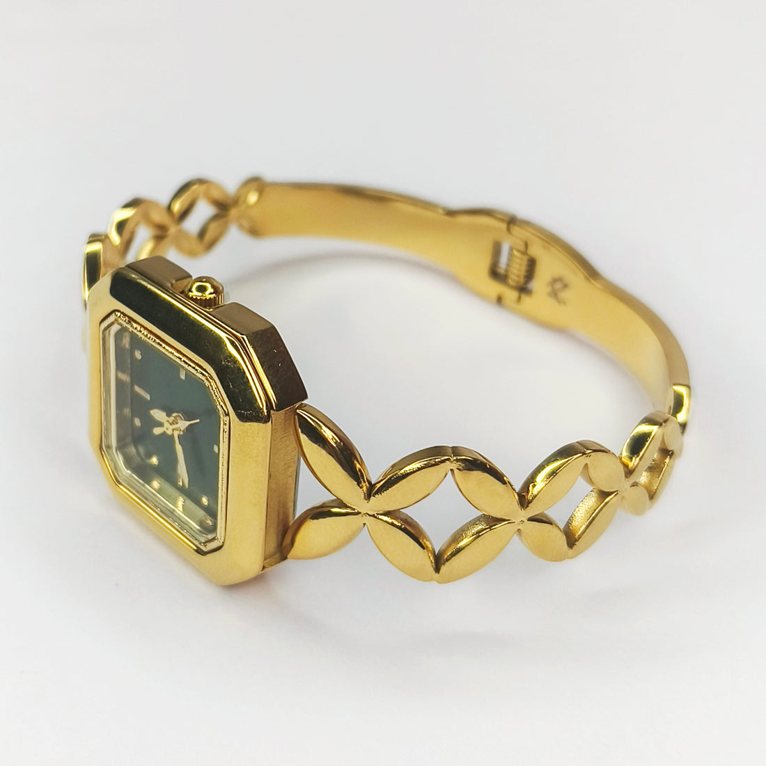 Emerald Petal Gold Bracelet Watch