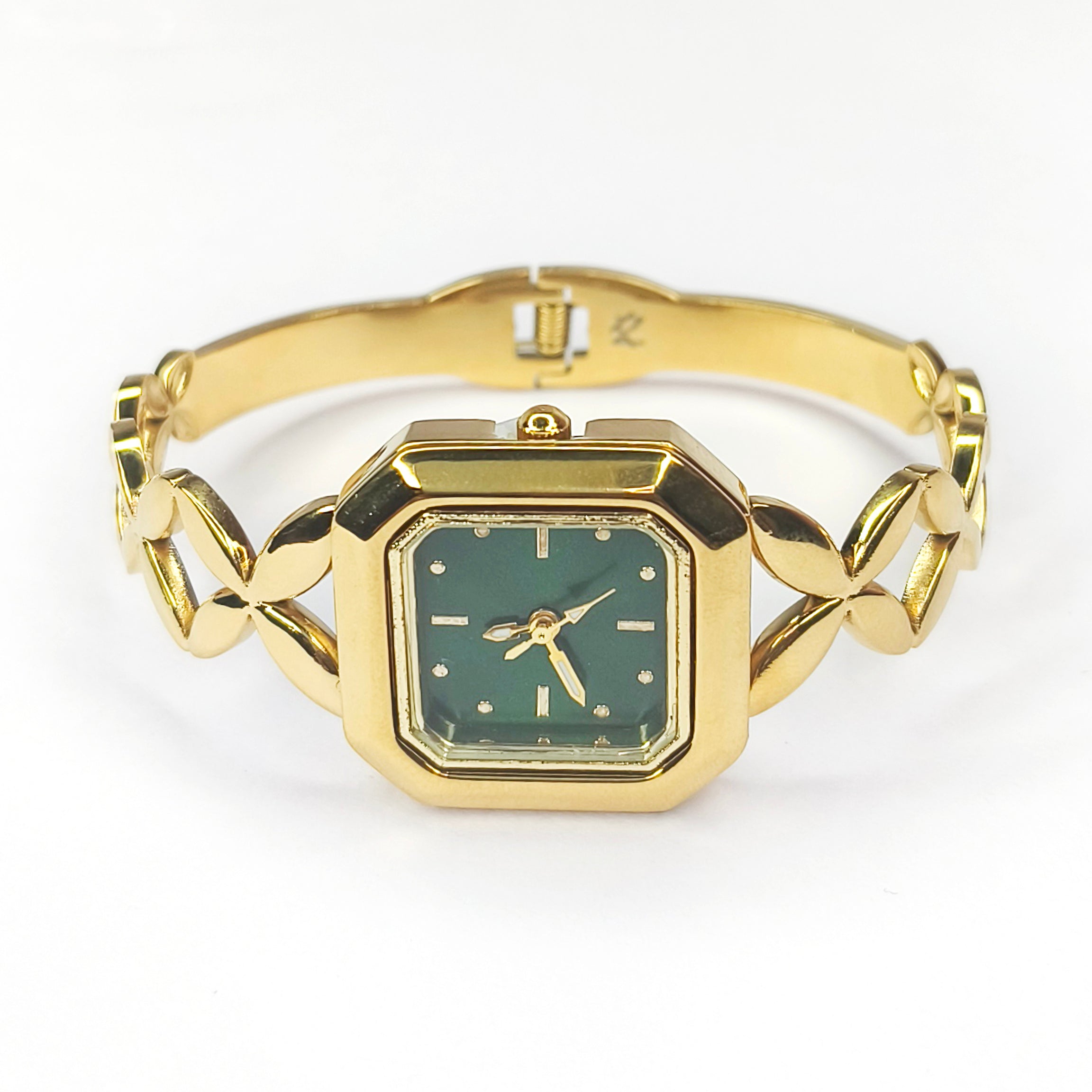 Emerald Petal Gold Bracelet Watch