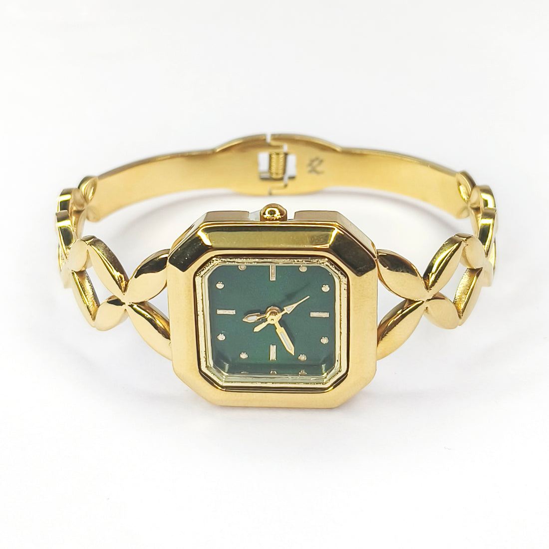 Emerald Petal Gold Bracelet Watch